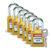 Safety Padlocks - Standard, Yellow, KD - Keyed Differently, Steel, 38.10 mm, 6 Piece / Box